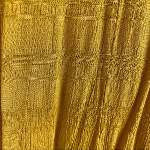 Time & Tru Ruffled Gauzy Babydoll Mustard Top Size XL Long Sleeve Boho Blouse - Picture 11 of 12